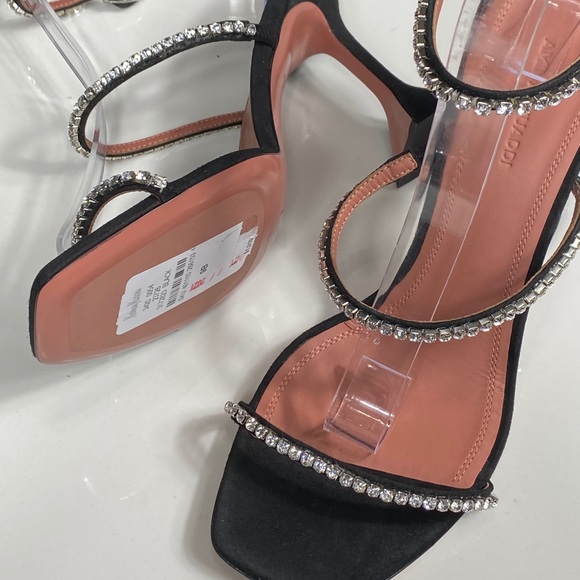 New Authentic Amina Muaddi Gilda Crystal Sandals - Picture 9 of 10